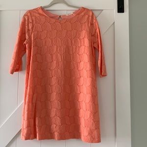 Beautiful coral dress with 3/4 sleeves. Size medium.